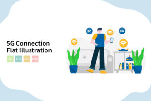 5G Connection Flat Vector Illustration: A Modern Visual Tool for Communicating Connectivity