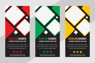 Black Background Vertical Banner Collage: A Stylish and Versatile Design Solution for Business Promotion