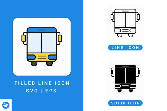 Bus Icons Set: Versatile Design Tools for Every Creator