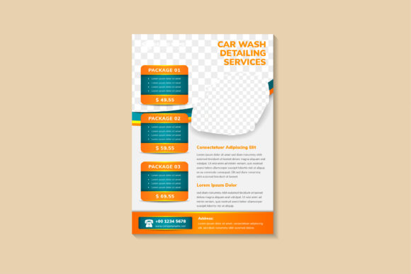 Car Wash Vertical Flyer Orange Blue: A Dynamic Design Solution for Marketing Excellence