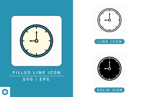 Clock Icons Set for Modern Design Projects
