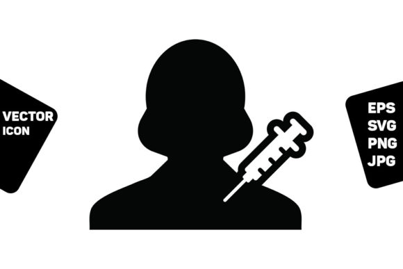 Health Icon Vector with Vaccine Syringe: A Visual Tool for Modern Medical Communication