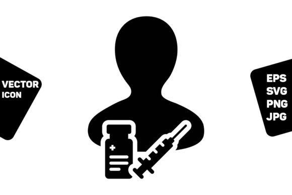 Human Icon Vector with Vaccine Syringe: A Modern Visual Symbol for Health Communication