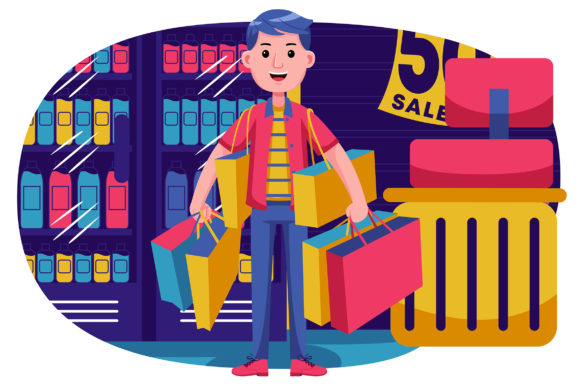 Unlock Creative Potential with Shopping Vector Illustration 11