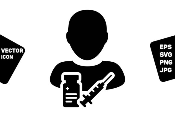 Vaccine Syringe Profile Icon Vector for Modern Design Needs